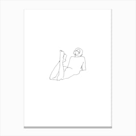 Female nude reclining front - feet raised Canvas Print