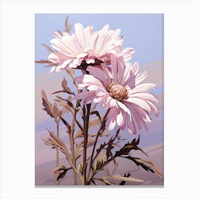 Floral Illustration Asters 2 Canvas Print