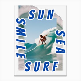 Sun Sea Surf Smile Canvas Print