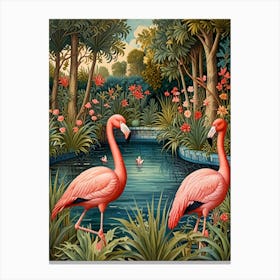 William Morris Flamingos In The Pond 1 Canvas Print