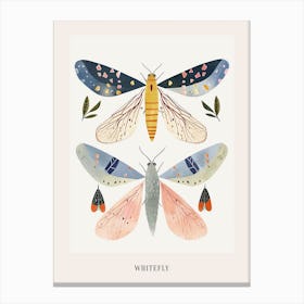 Colourful Insect Illustration Whitefly 12 Poster Canvas Print