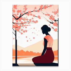 Japandi Seated Reflection Canvas Print