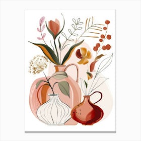 Floral Arrangement In Vases 2 Canvas Print