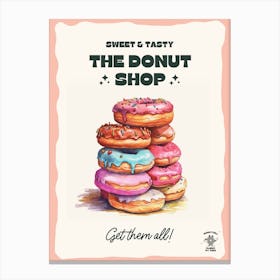 Stack Of Sprinkles Donuts The Donut Shop 3 Canvas Print