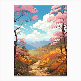 Appalachian Trail Usa 1 Hike Illustration Canvas Print