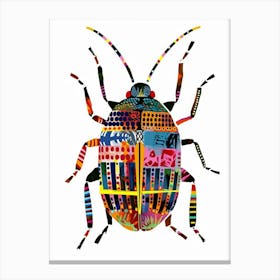 Colourful Insect Illustration Pill Bug 6 Canvas Print