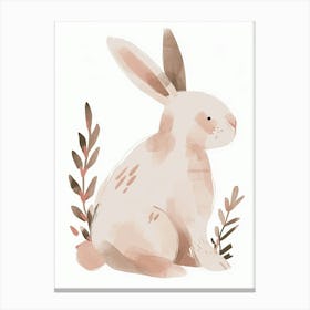 Florida White Rabbit Kids Illustration 4 Canvas Print