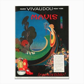 Vivaudous’s Mavis Face Powder Advert, Fred L Parker Canvas Print