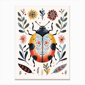 Colourful Insect Illustration Ladybug 15 Canvas Print
