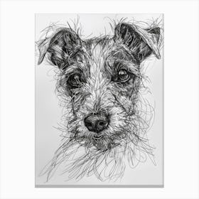 Parson Russell Terrier Dog Line Sketch  3 Canvas Print