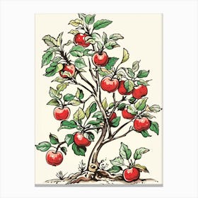 Apple Tree Storybook Illustration 2 Canvas Print