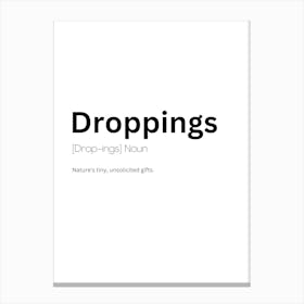 Droppings Definition Meaning 1 Canvas Print