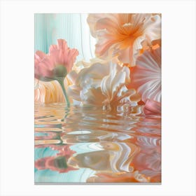 Flowers In Water Canvas Print