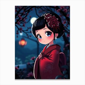 Anime Geisha - Diverse Art Illustration 93 Canvas Print