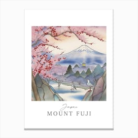 Japan Mount Fuji Storybook 2 Travel Poster Watercolour Canvas Print
