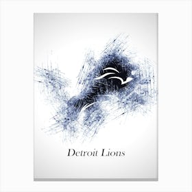 Detroit Lions Sketch Drawing Canvas Print