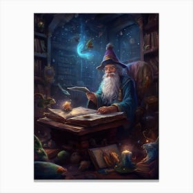 Wizard Reading A Book 1 Canvas Print