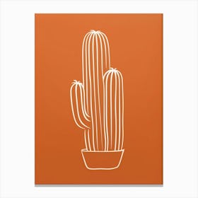 Cactus Line Drawing Golden Barrel Cactus 1 Canvas Print