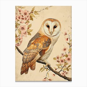 Boreal Owl Japanese Painting 2 Canvas Print
