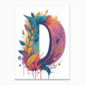 Colorful Letter D Illustration 55 Canvas Print