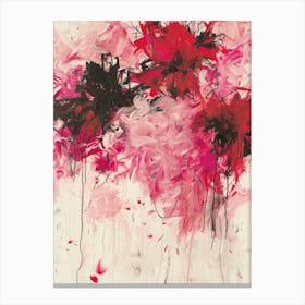 Flowers In Black And Red Canvas Print