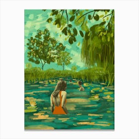River Wild Swimming  Canvas Print