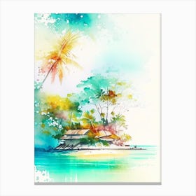 Panglao Island Philippines Watercolour Pastel Tropical Destination Canvas Print