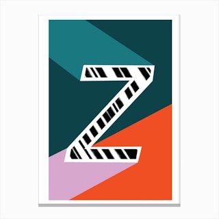 Z Geometric Font Canvas Print