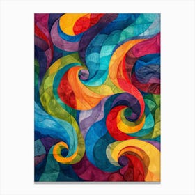 Abstract Colorful Swirls Canvas Print