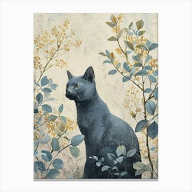 Russian Blue Cat Japanese Illustration 2 Canvas Print