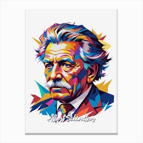 Albert Schweitzer 1 Portrait WPAP Pop Art Canvas Print