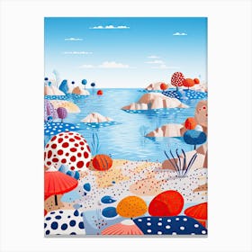 Porto Cesareo, Italy, Illustration In The Style Of Pop Art 4 Canvas Print
