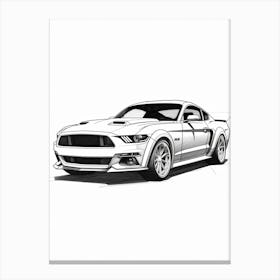 Ford Mustang Line Drawing 18 Canvas Print