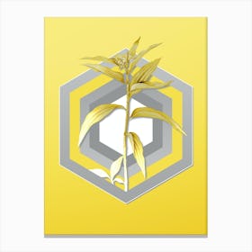 Botanical Dayflower in Gray and Yellow Gradient n.452 Canvas Print