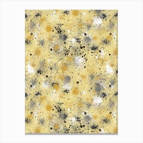 Ink Dust Splatter Yellow Canvas Print