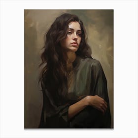 Moody Woman Portrait Painting Canvas Print