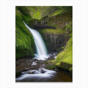 Fairy Glen Waterfall, United Kingdom Realistic Photograph (3) Canvas Print