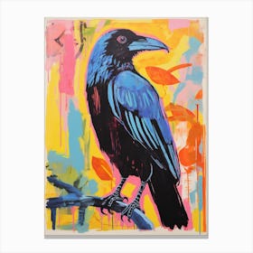 Colourful Bird Painting Crow 1 Canvas Print