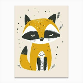 Yellow Raccoon 2 Canvas Print
