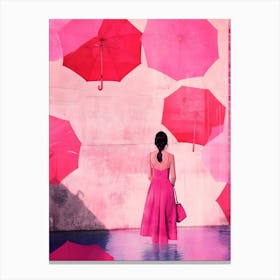 Pink Umbrellas 1 Canvas Print