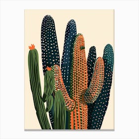 Organ Pipe Cactus Minimalist Abstract Illustration 1 Canvas Print