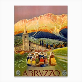 Abruzzo, Italy, Vintage Travel Poster Canvas Print