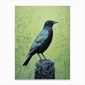 Ohara Koson Inspired Bird Painting Crow 2 Canvas Print