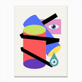 Geometrical Cylinder In Tears Canvas Print