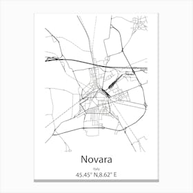 Novara,Italy Minimalist Map Canvas Print