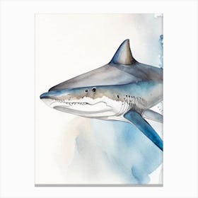 Narrowtooth Shark 2 Watercolour Canvas Print