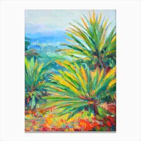 Majesty Palm 3 Impressionist Painting Plant Canvas Print
