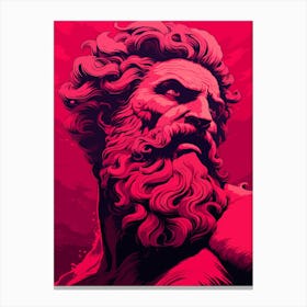Poseidon In The Style Of Magenta Detailed Depiction 2 Canvas Print