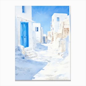 Watercolor Of A Greek Village 2 Canvas Print