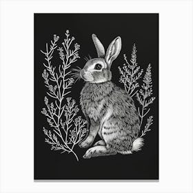 Satin Rabbit Minimalist Illustration 4 Canvas Print